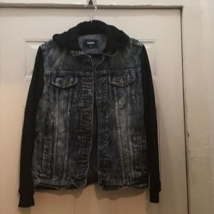 Denim jacket with hoodie